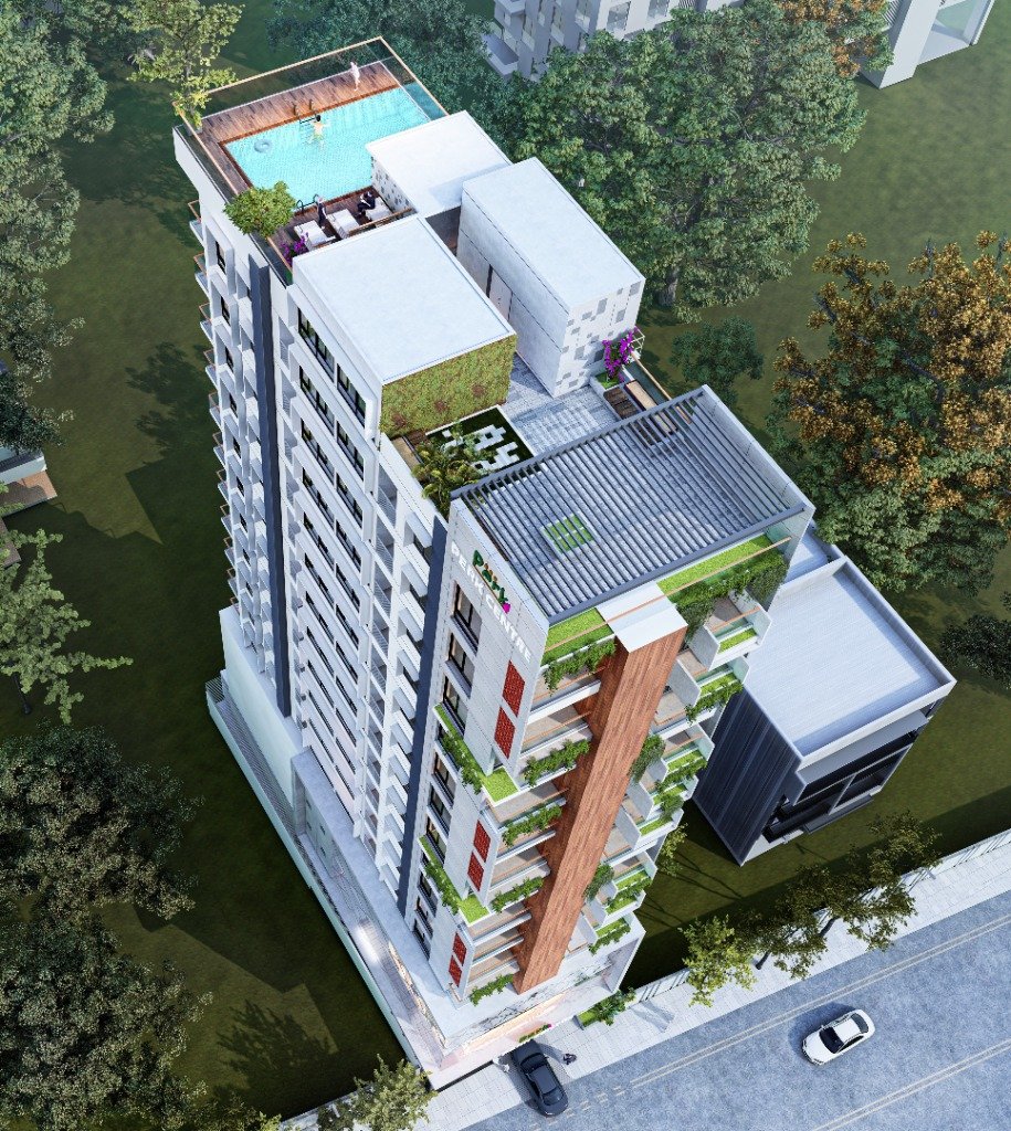 Perk Center Rooftop Infinity Swimming Pool & Aerial View on Bagura Road