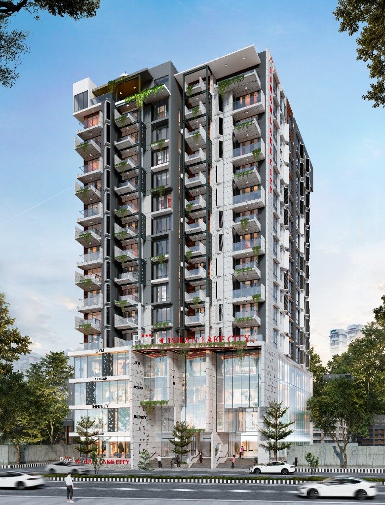 Perk Ishan Lake City Dusk Architectural Elevation